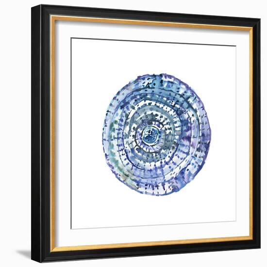 Watery Blue Mandala 1-Lora Gold-Framed Art Print