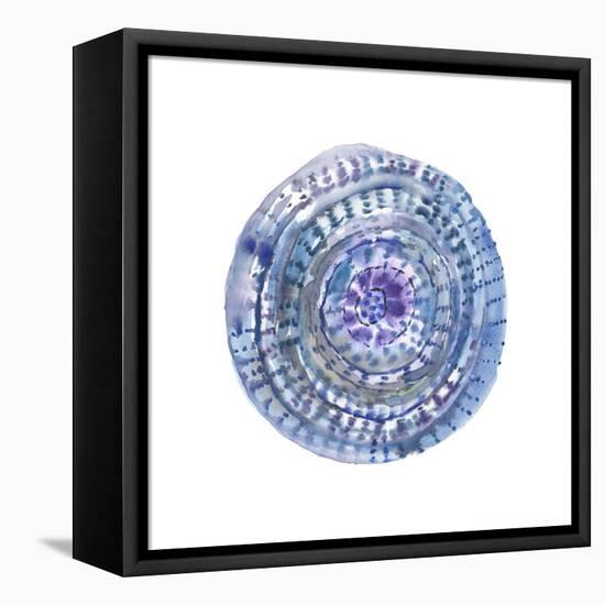 Watery Blue Mandala 2-Lora Gold-Framed Stretched Canvas