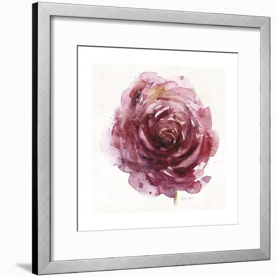 Watery Red Bloom 1-Sandra Smith-Framed Art Print