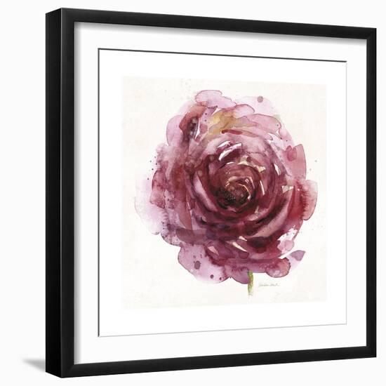 Watery Red Bloom 1-Sandra Smith-Framed Art Print