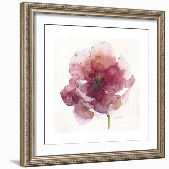 Watery Red Bloom 2-Sandra Smith-Framed Art Print