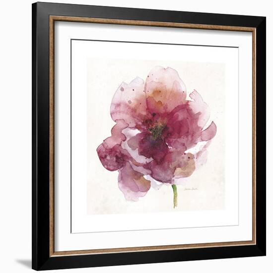 Watery Red Bloom 2-Sandra Smith-Framed Art Print