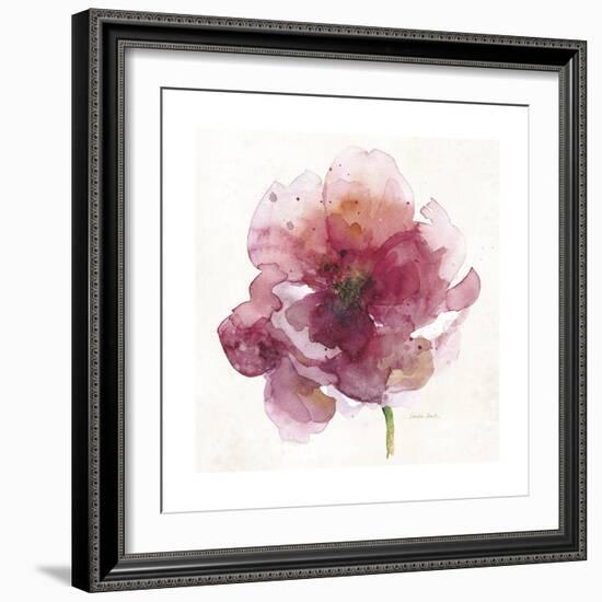 Watery Red Bloom 2-Sandra Smith-Framed Art Print