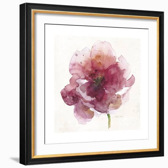 Watery Red Bloom 2-Sandra Smith-Framed Art Print