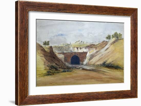 Watford Tunnel, C.1836 (W/C)-John Cooke Bourne-Framed Giclee Print