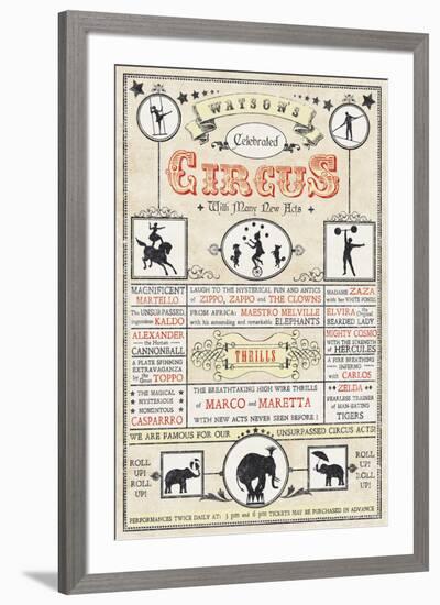 Watson's Circus-The Vintage Collection -Framed Giclee Print