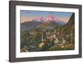 Watzmann Mountain in Berchtesgaden, Germany. Postcard Sent in 1913-German photographer-Framed Giclee Print