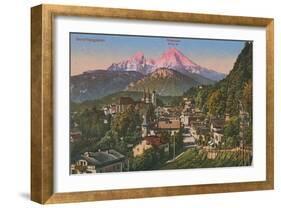 Watzmann Mountain in Berchtesgaden, Germany. Postcard Sent in 1913-German photographer-Framed Giclee Print