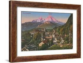 Watzmann Mountain in Berchtesgaden, Germany. Postcard Sent in 1913-German photographer-Framed Giclee Print