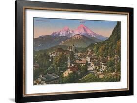 Watzmann Mountain in Berchtesgaden, Germany. Postcard Sent in 1913-German photographer-Framed Giclee Print