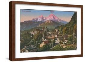 Watzmann Mountain in Berchtesgaden, Germany. Postcard Sent in 1913-German photographer-Framed Giclee Print