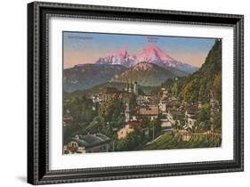 Watzmann Mountain in Berchtesgaden, Germany. Postcard Sent in 1913-German photographer-Framed Giclee Print