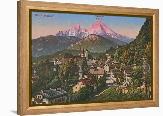 Watzmann Mountain in Berchtesgaden, Germany. Postcard Sent in 1913-German photographer-Framed Premier Image Canvas