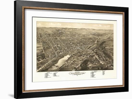 Waukesha, Wisconsin - Panoramic Map-Lantern Press-Framed Art Print