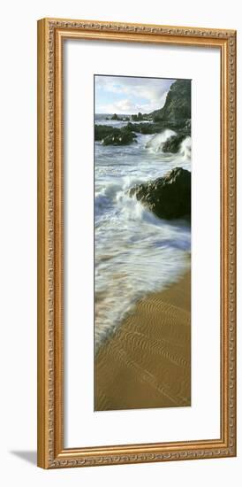 Wave and Sand Patterns on Beach, Cerritos Beach, Baja California Sur, Mexico-null-Framed Photographic Print