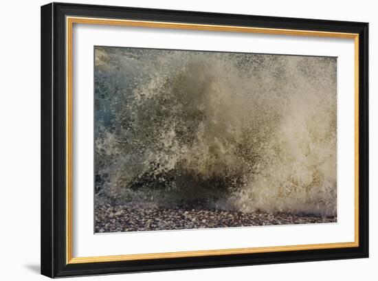 Wave Breaking On Shore, With Yellow-grey Surf-Fay Godwin-Framed Giclee Print