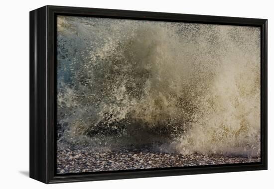 Wave Breaking On Shore, With Yellow-grey Surf-Fay Godwin-Framed Premier Image Canvas