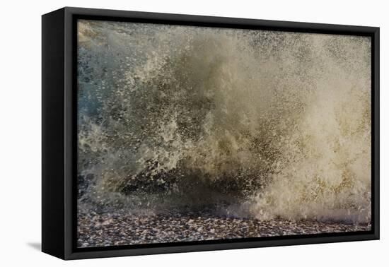 Wave Breaking On Shore, With Yellow-grey Surf-Fay Godwin-Framed Premier Image Canvas