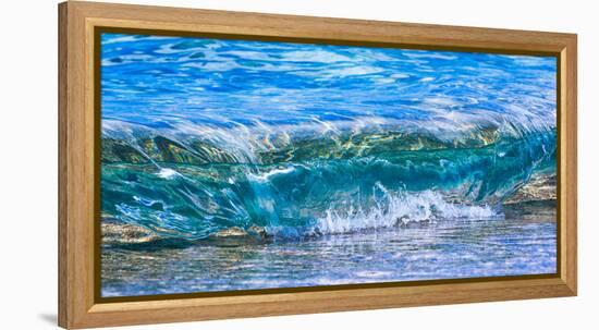 Wave breaking on the beach, Haena, Kauai, Hawaii, USA-Mark A Johnson-Framed Premier Image Canvas