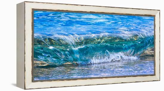 Wave breaking on the beach, Haena, Kauai, Hawaii, USA-Mark A Johnson-Framed Premier Image Canvas