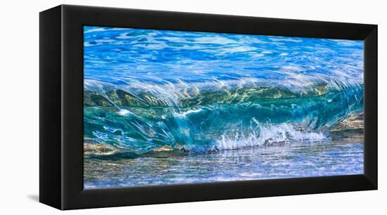 Wave breaking on the beach, Haena, Kauai, Hawaii, USA-Mark A Johnson-Framed Premier Image Canvas