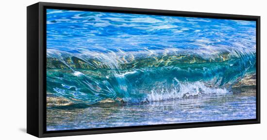 Wave breaking on the beach, Haena, Kauai, Hawaii, USA-Mark A Johnson-Framed Premier Image Canvas