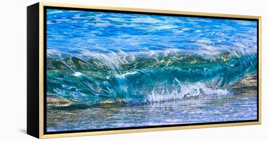 Wave breaking on the beach, Haena, Kauai, Hawaii, USA-Mark A Johnson-Framed Premier Image Canvas