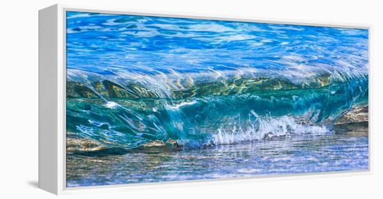 Wave breaking on the beach, Haena, Kauai, Hawaii, USA-Mark A Johnson-Framed Premier Image Canvas