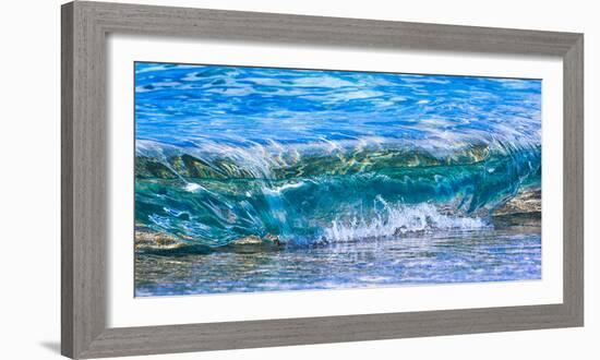 Wave breaking on the beach, Haena, Kauai, Hawaii, USA-Mark A Johnson-Framed Photographic Print