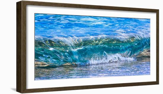 Wave breaking on the beach, Haena, Kauai, Hawaii, USA-Mark A Johnson-Framed Photographic Print