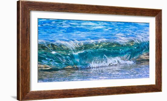 Wave breaking on the beach, Haena, Kauai, Hawaii, USA-Mark A Johnson-Framed Photographic Print