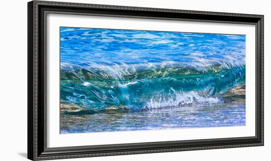 Wave breaking on the beach, Haena, Kauai, Hawaii, USA-Mark A Johnson-Framed Photographic Print