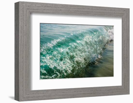 Wave folding over as it breaks in Kailua Bay, Oahu, Hawaii-Mark A Johnson-Framed Photographic Print