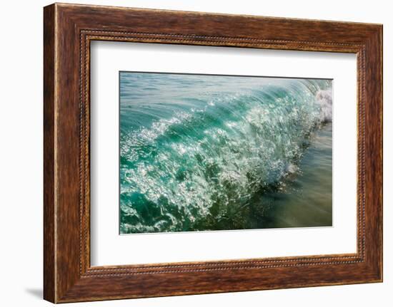 Wave folding over as it breaks in Kailua Bay, Oahu, Hawaii-Mark A Johnson-Framed Photographic Print