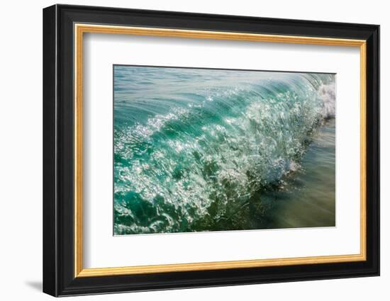 Wave folding over as it breaks in Kailua Bay, Oahu, Hawaii-Mark A Johnson-Framed Photographic Print