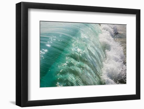 Wave folding over as it breaks in Kailua Bay, Oahu, Hawaii-Mark A Johnson-Framed Photographic Print