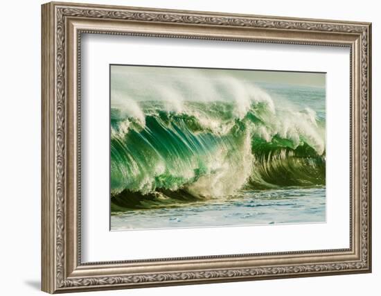 Wave on Wave-Super powerful breaking ocean wave, Kauai, Hawaii-Mark A Johnson-Framed Photographic Print