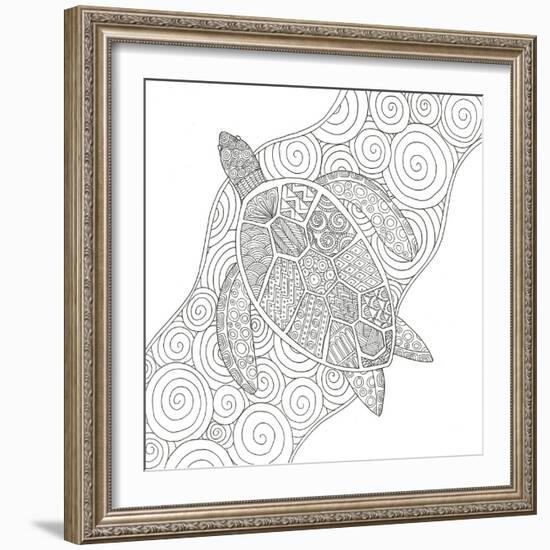 Wave Riding Turtle-Pam Varacek-Framed Art Print