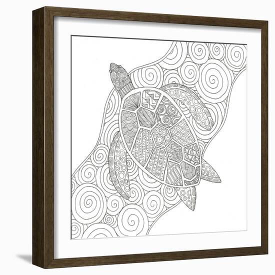 Wave Riding Turtle-Pam Varacek-Framed Art Print