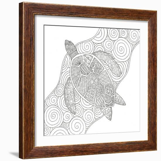 Wave Riding Turtle-Pam Varacek-Framed Art Print