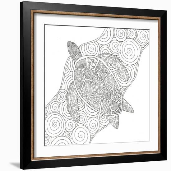 Wave Riding Turtle-Pam Varacek-Framed Art Print