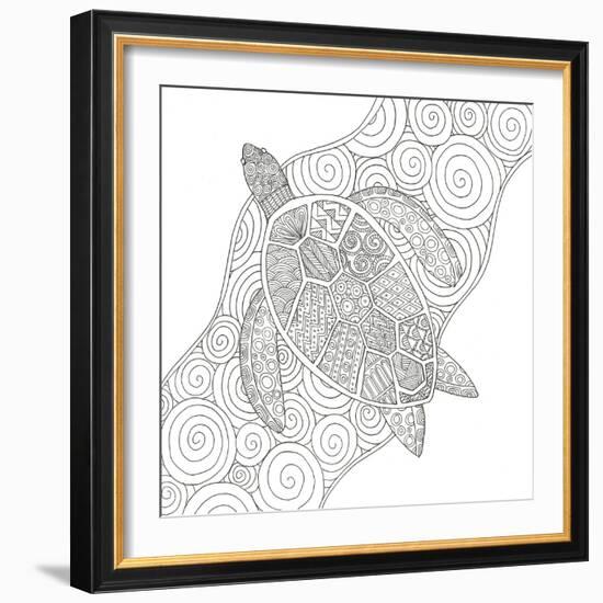 Wave Riding Turtle-Pam Varacek-Framed Art Print