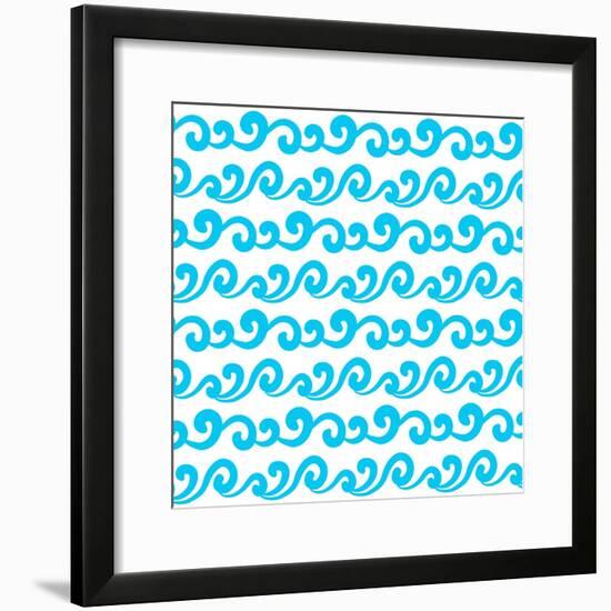 Wave Seamless Pattern-Devi108-Framed Premium Giclee Print