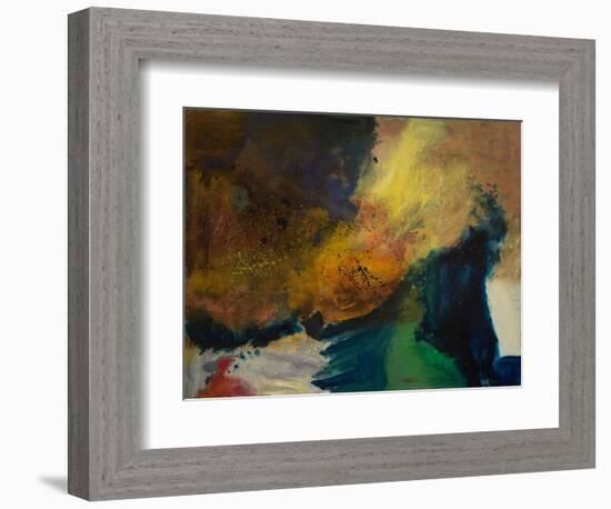 Wave with Green-Robin Maria-Framed Art Print