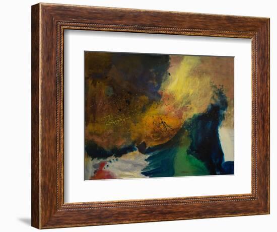 Wave with Green-Robin Maria-Framed Art Print