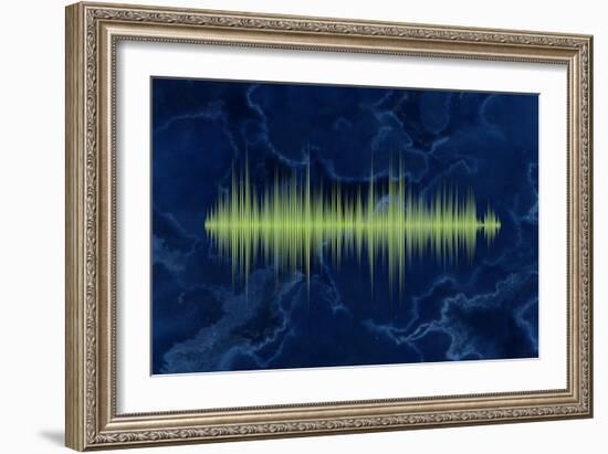 Waveform On The Sea Themed Background-Swill Klitch-Framed Art Print