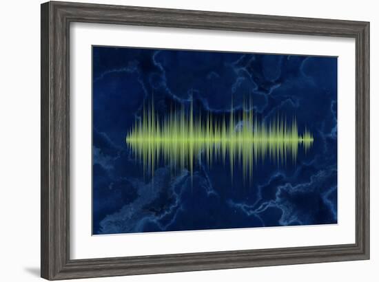 Waveform On The Sea Themed Background-Swill Klitch-Framed Art Print