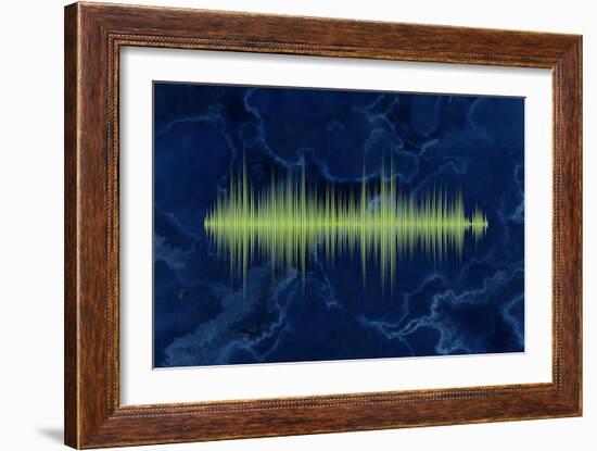 Waveform On The Sea Themed Background-Swill Klitch-Framed Art Print