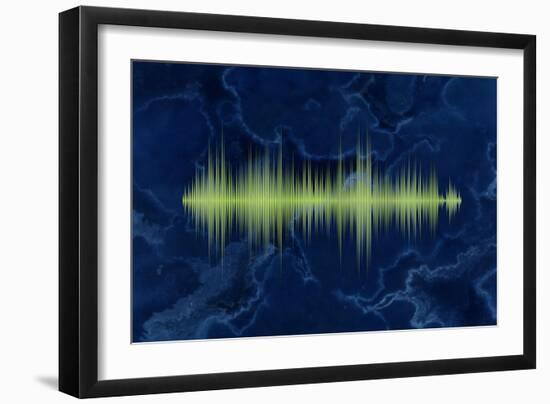 Waveform On The Sea Themed Background-Swill Klitch-Framed Art Print