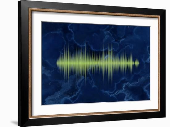 Waveform On The Sea Themed Background-Swill Klitch-Framed Art Print